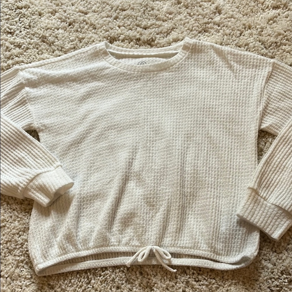 Girls Cozy White Lightweight Sweater
